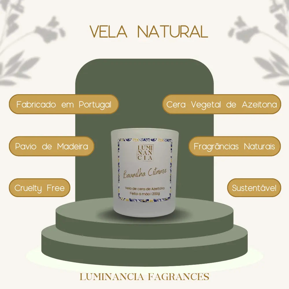 Vela Baunilha Citrinos 200g Luminancia Fragrances