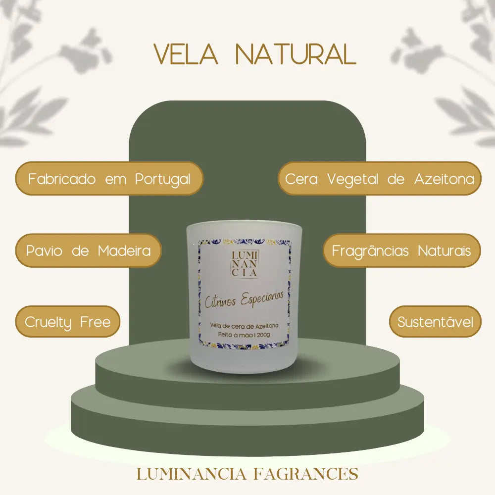 Vela Citrinos Especiarias 200g Luminancia Fragrances