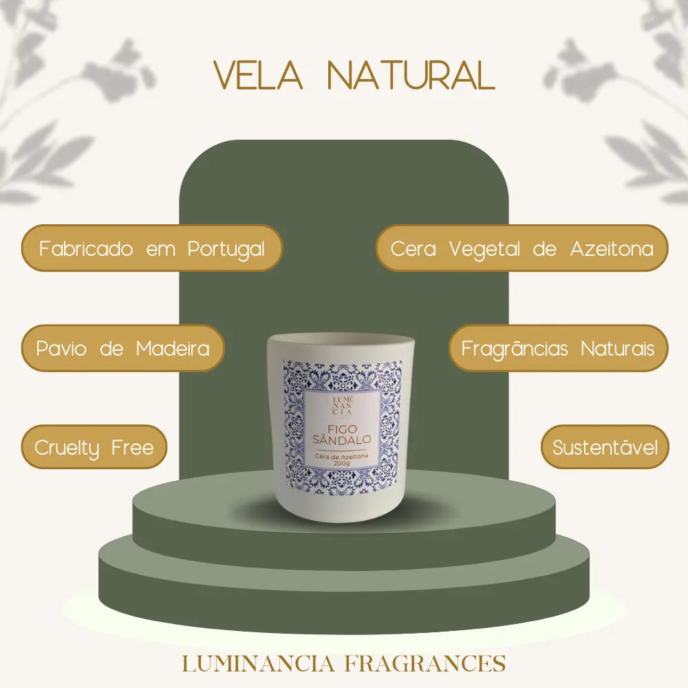 Vela Figo Sândalo 200g Luminancia Fragrances