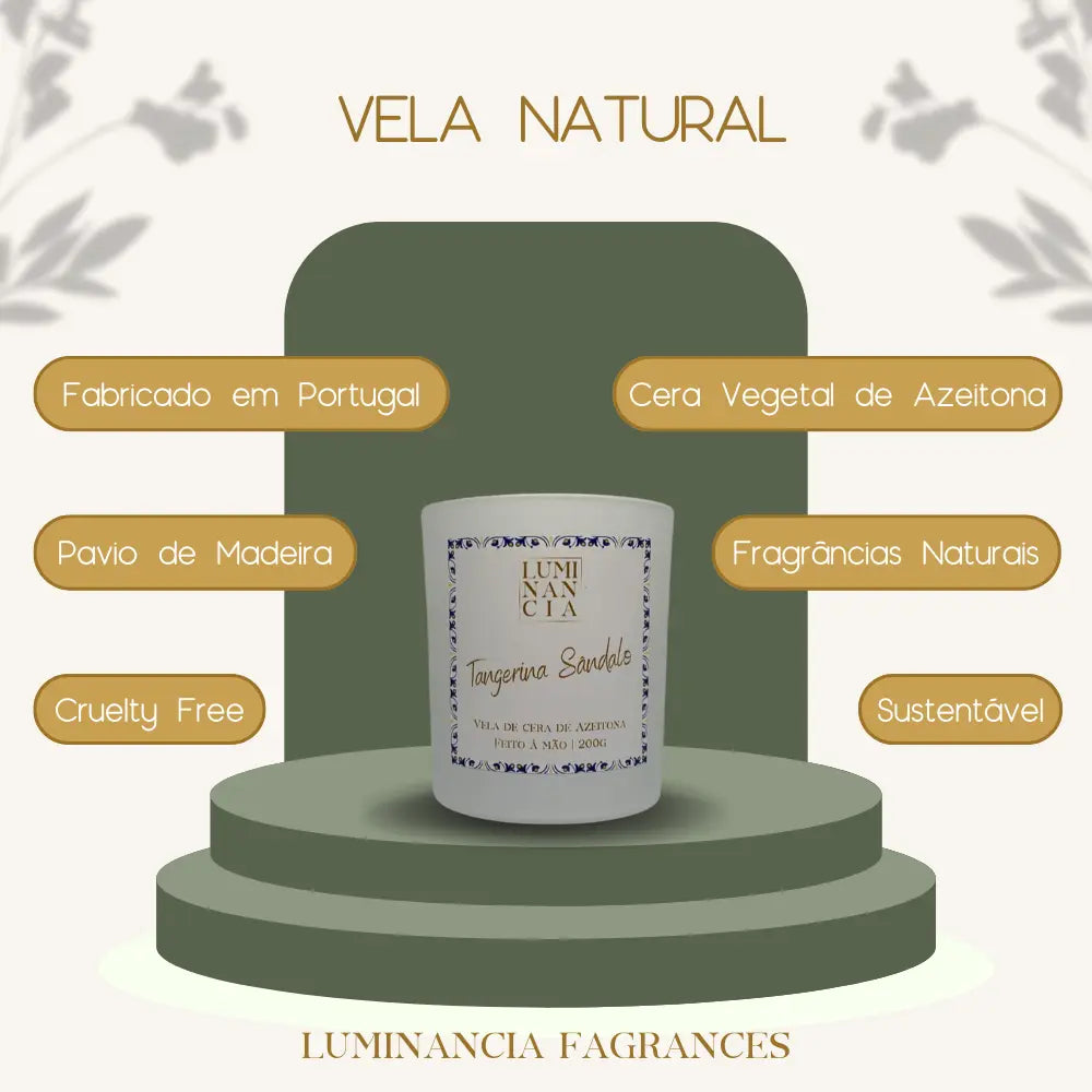 Vela Tangerina Sândalo 200g Luminancia Fragrances