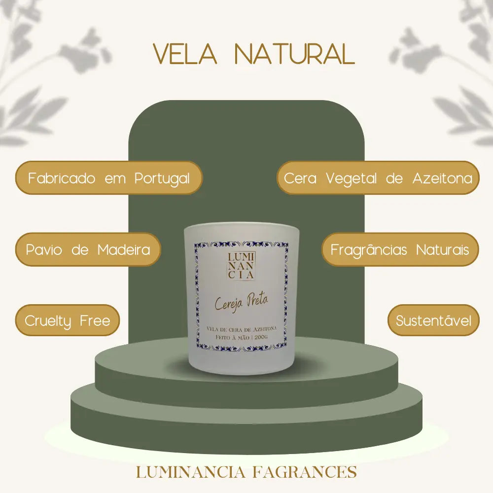 Vela Cereja Preta 200g Luminancia Fragrances