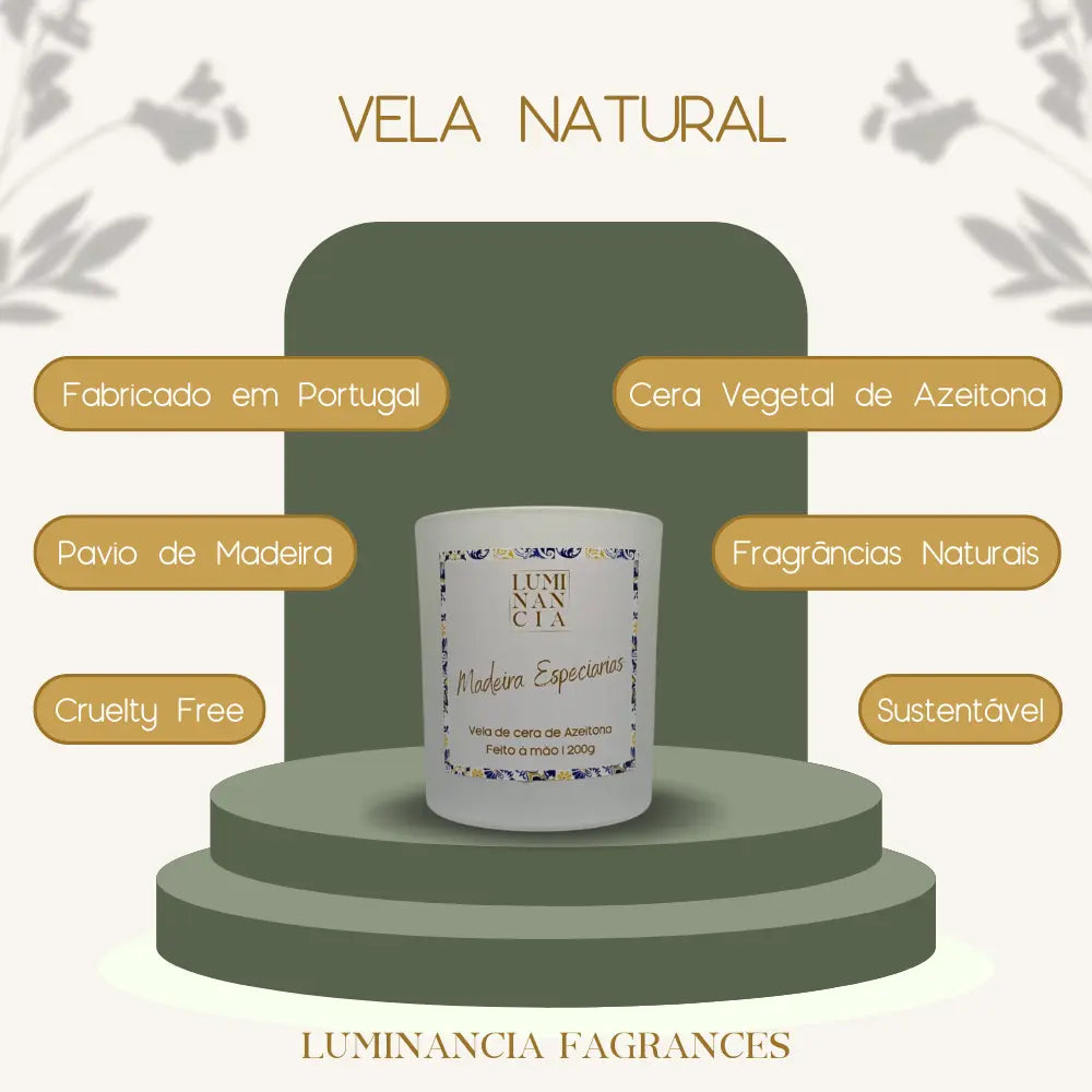 Vela Madeira Especiarias 200g Luminancia Fragrances