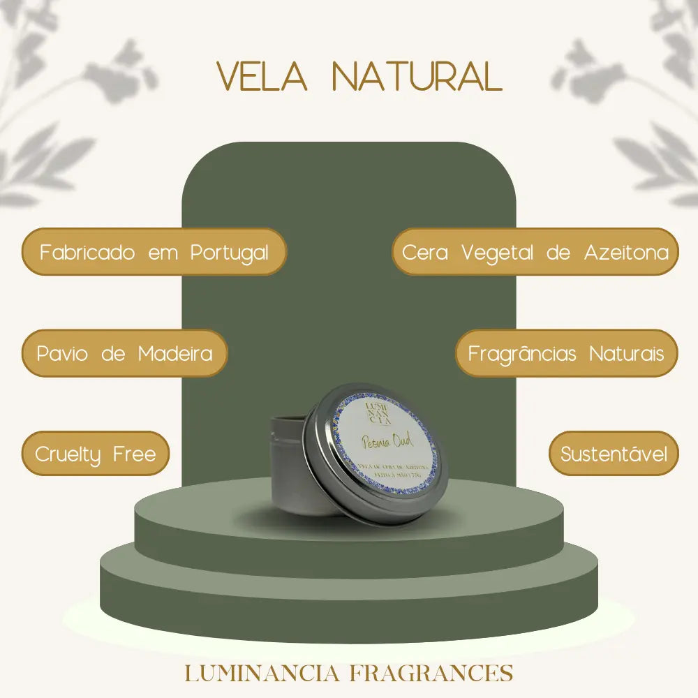 Vela Peónia Oud 75g Luminancia Fragrances