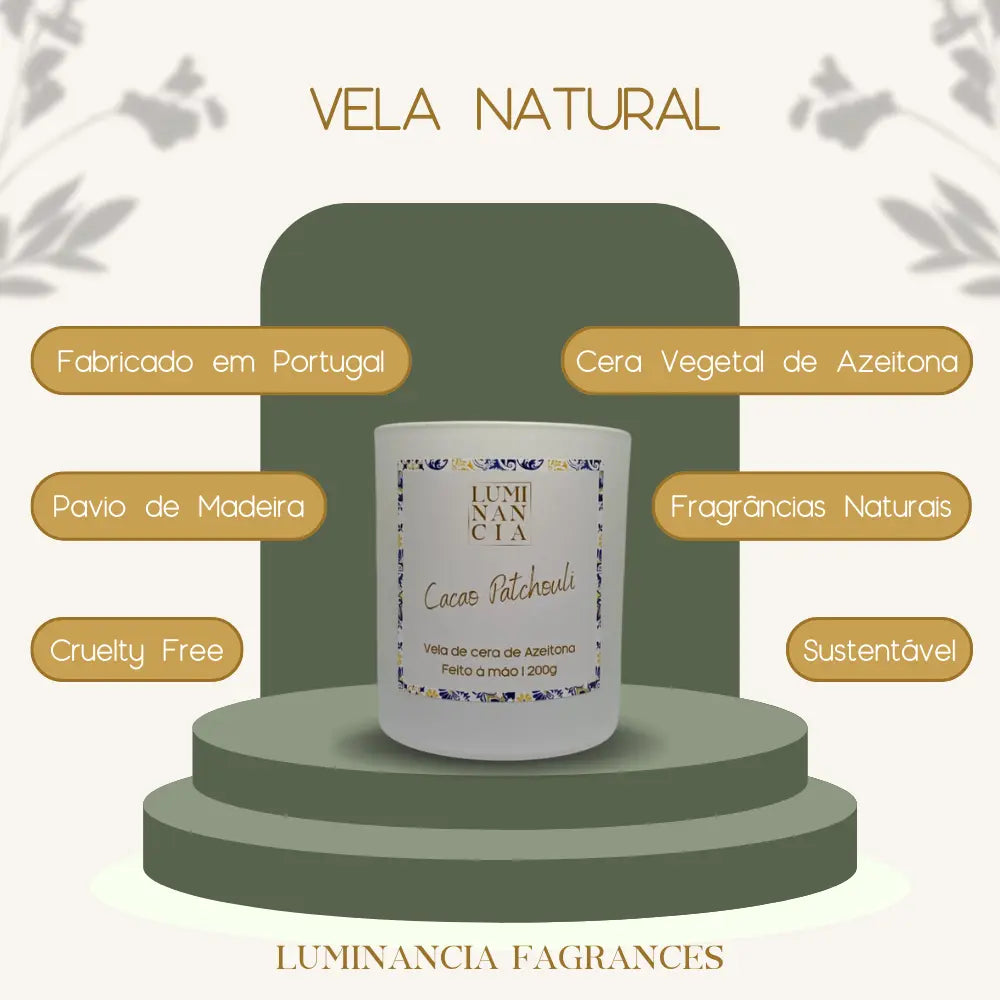 Vela Cacau Patchouli 200g Luminancia Fragrances