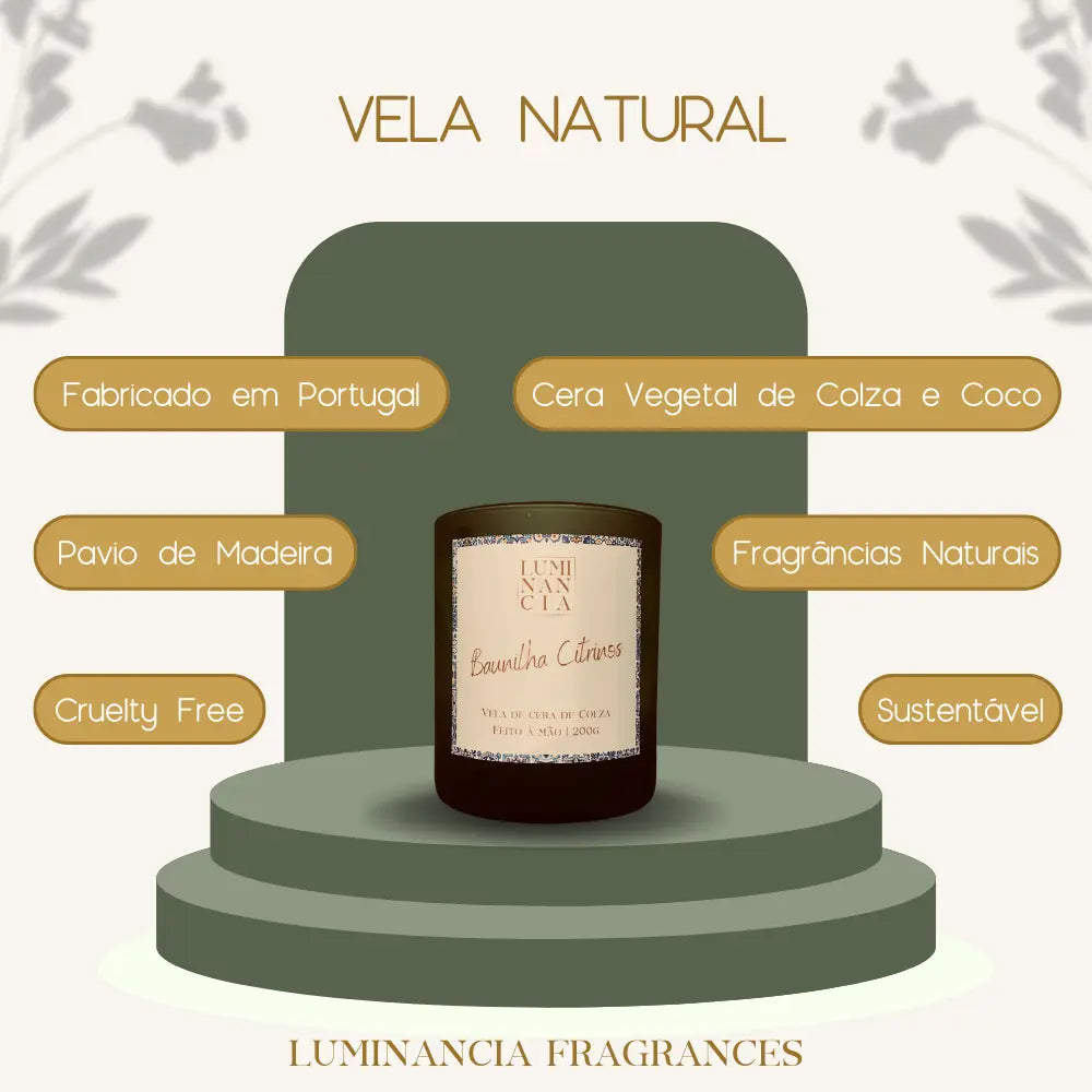 Vela Baunilha Citrinos 200g Luminancia Fragrances