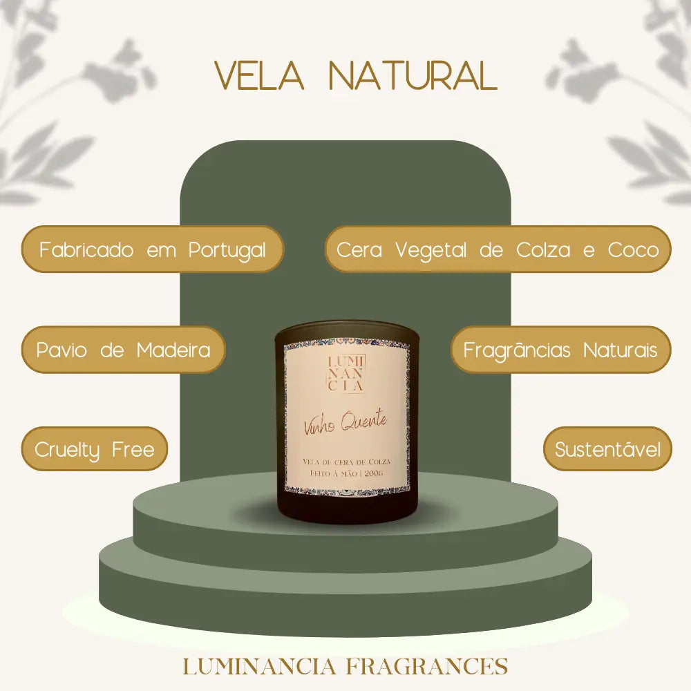 Vela Vinho Quente 200g Luminancia Fragrances