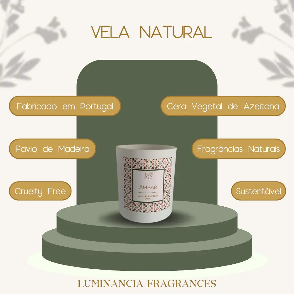 Vela Âmbar 200g Luminancia Fragrances